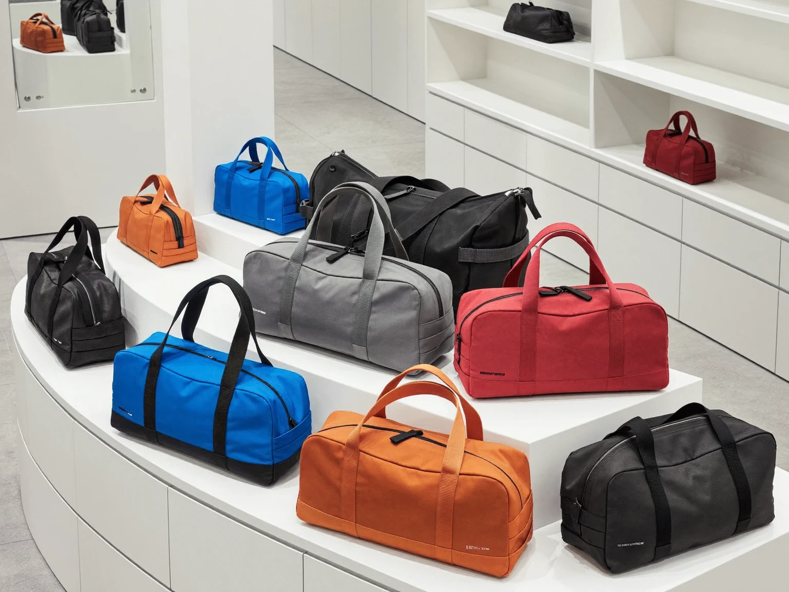 Illustration de clôture montrant un sac de sport en extérieur